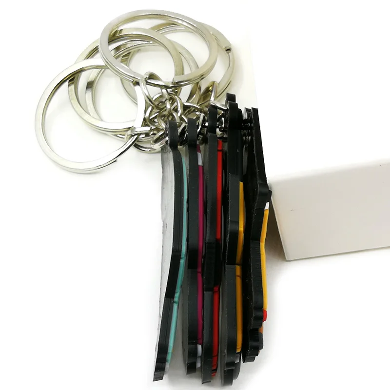 Color: Watermelon red - 1PCS PVC Key Ring 6 Colors of Car Shape Keychain charms Colorful Key Chain Key Holder Fit Little Boy Gift Kids Toys