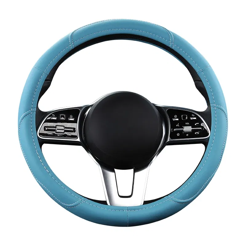 Color Name: Black - Car Anti-Slip Leather Steering wheel Cover Universal car Steering Wheel Protective Cover Fashion Style 38cm Pink