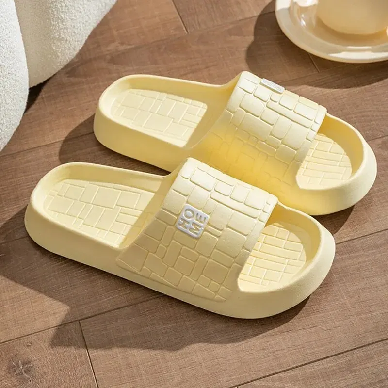 Shoe Size: 42, Color: WHITE - Summer Slippers Women Men Couple Home Slides Sandals EVA Thick Sole Light Weight Flip Flops Home Indoor Bothe Shower Shoes