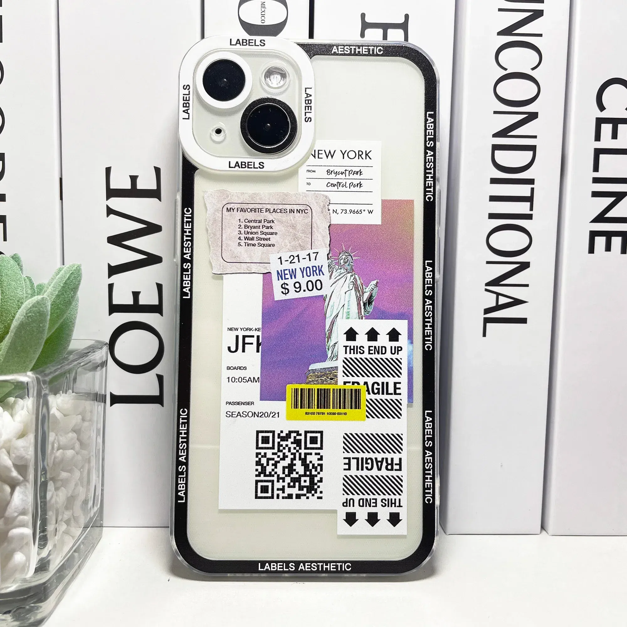 Color: Blue, Material: Carbon Fiber - Mix Labels Aesthetic Stickers Collage Phone Case For iPhone 16 15 14 13 12 11 Pro Max Mini XS X XR SE 7 8 Plus Clear Soft Cover