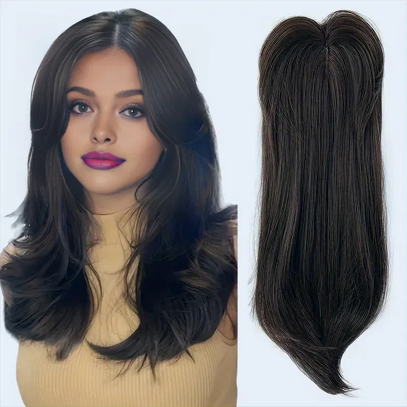 Color: #5, Stretched Length: 22inches - 22 inch top wig block hairpiece wig piece with clip ladies wig heat resistant fiber suitable for beginners daily wear