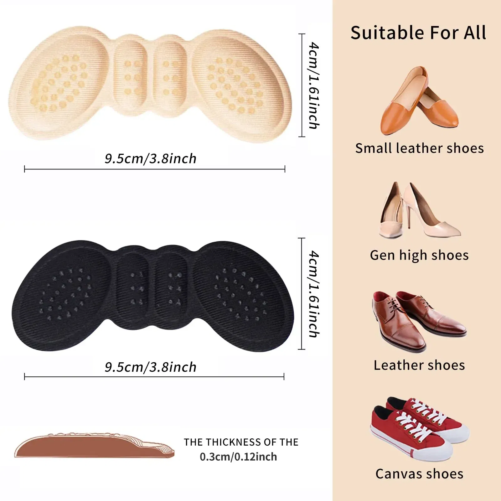 Color: Red, Ships From: CHINA - 2/4/6PCS Women Insoles Shoes High Heel Pad Adjust Size Adhesive Heels Pads Liner Grips Protector Sticker Pain Relief Foot Care