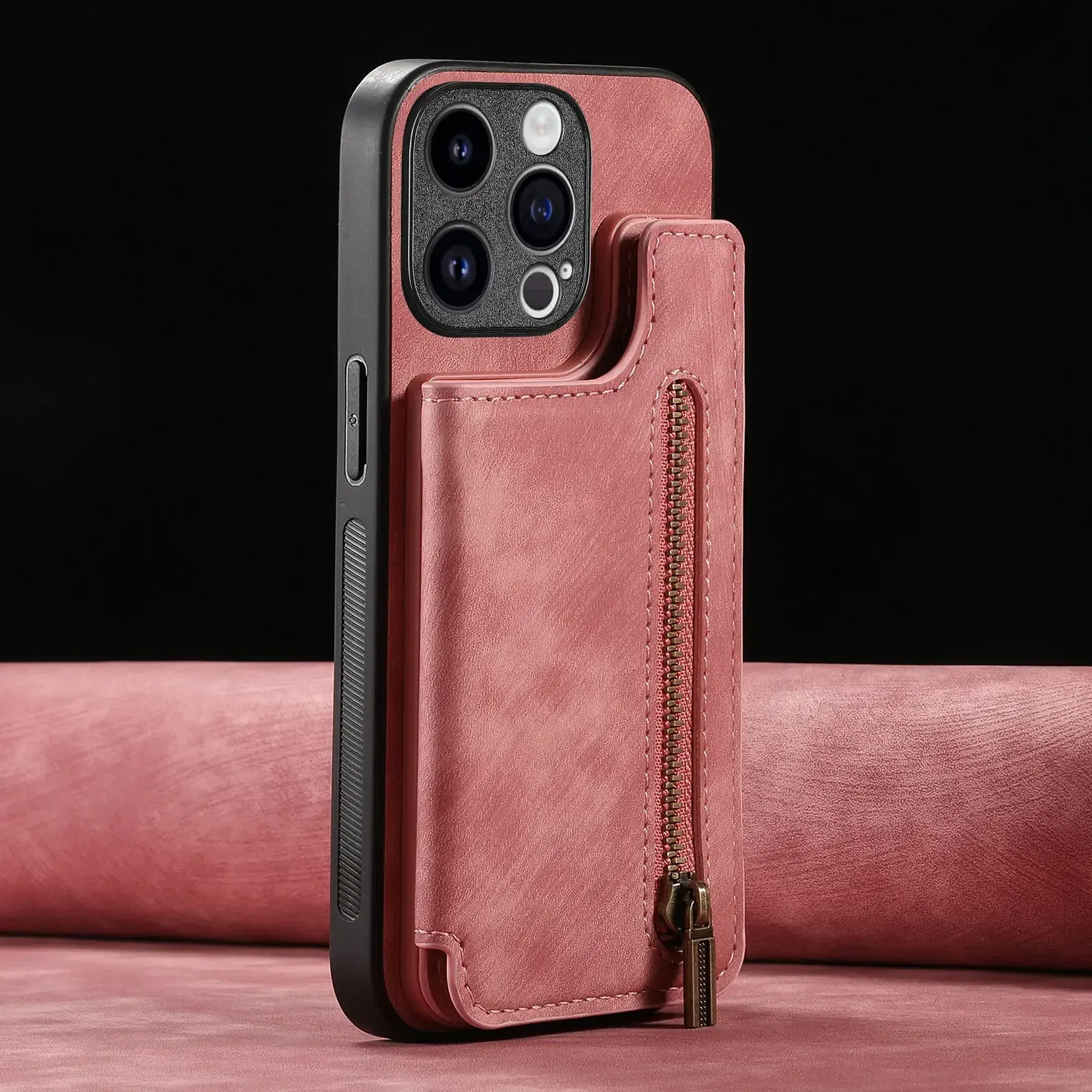 Color: Blue, Material: PP - Leather Zipper Wallet with Card Holder Phone Case for IPhone 15 14 11 Pro Max 13 12 Mini X XR XS Max 8 7 Plus Shockproof Cover