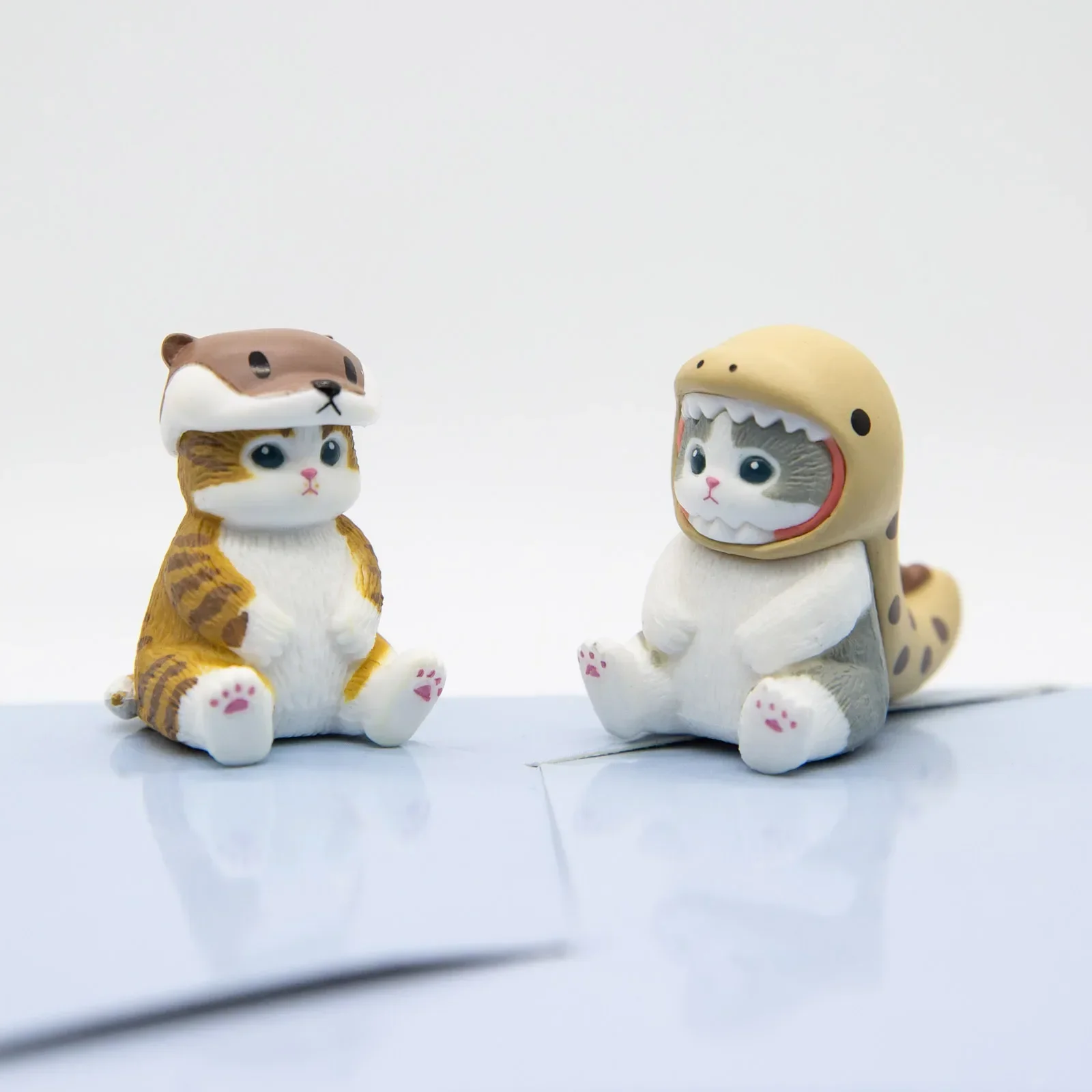 Color: Yellow - Mofusand Cats Wearing Marine Organism Clothes Blind Box Cute Action Figures Octopus Penguin Otter Table Ornaments Kids Gifts