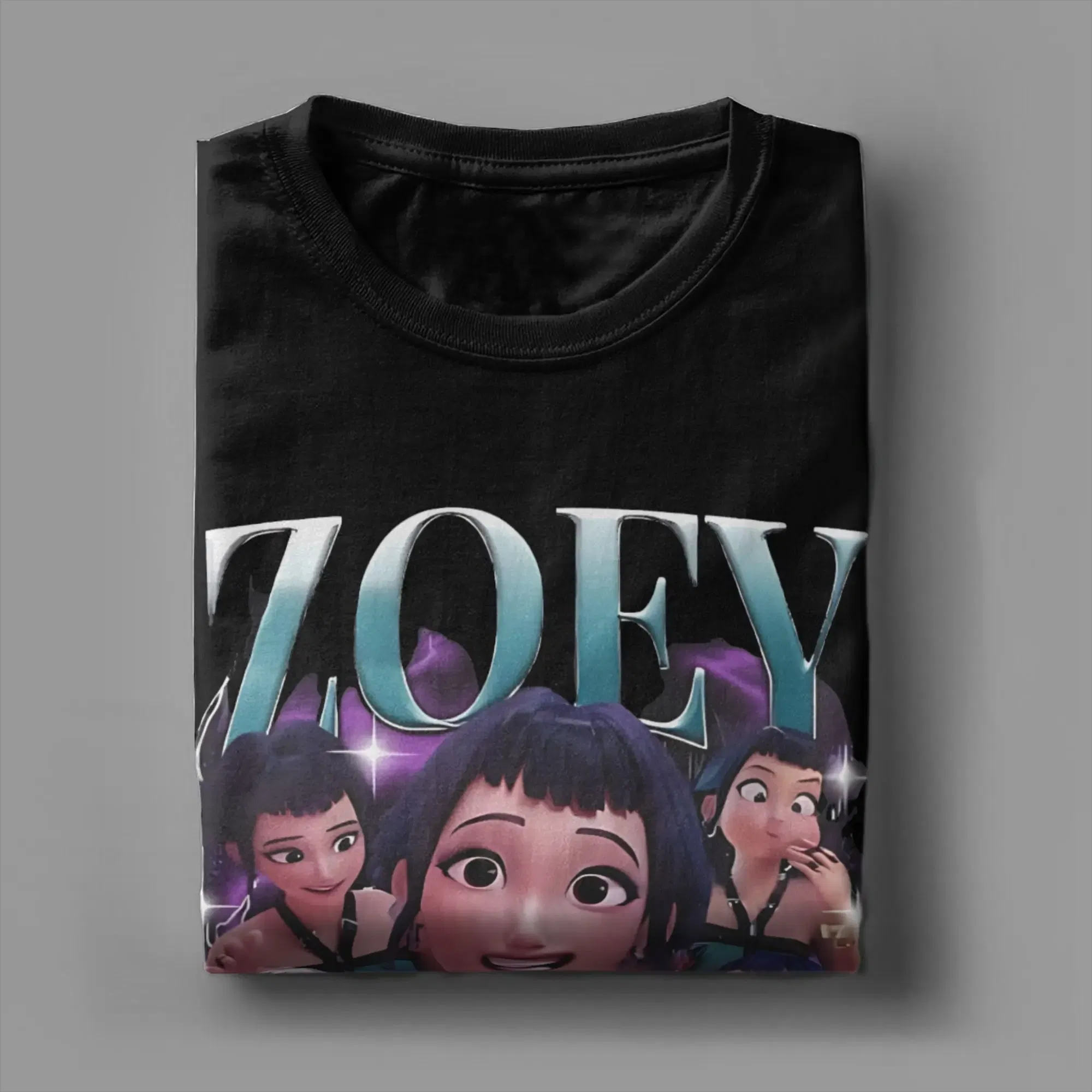 Color: Khaki, Size: M - Men Women T-Shirts Kpop Demon Hunters Zoey Huntrix Amazing Cotton Tees Short Sleeve T Shirt O Neck Clothes Printing