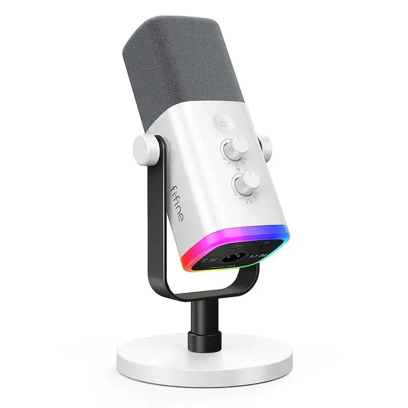 Color: PURPLE, Ships From: CHINA - New! USB/XLR Dynamic Microphone with Touch Mute Button,Headphone jack,I/O Controls,for PC PS5/4 mixer,Gaming MIC Ampligame AM8