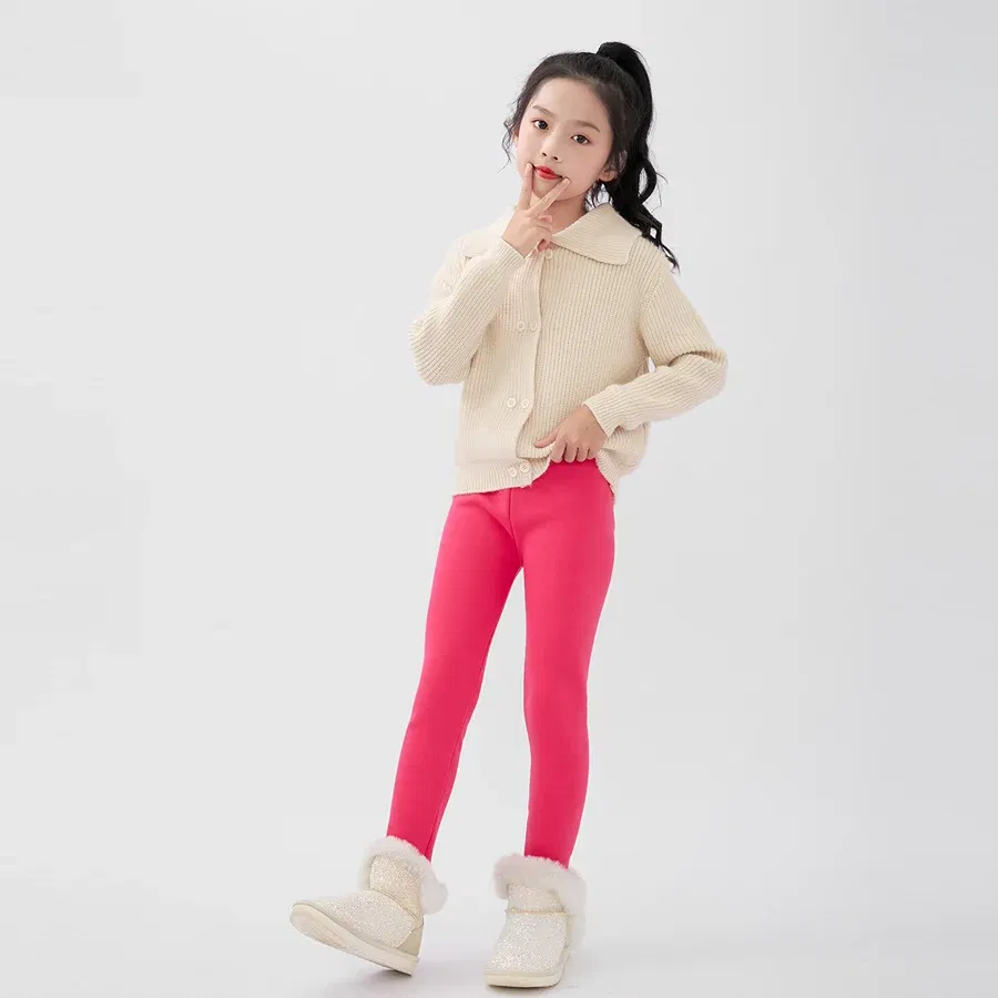 Color: GRAY, Size: 140, Ships From: CHINA - SheeCute Girls Winter Warm Pants Kids Fleece Lined Leggings for 3-11 Years SCW7101
