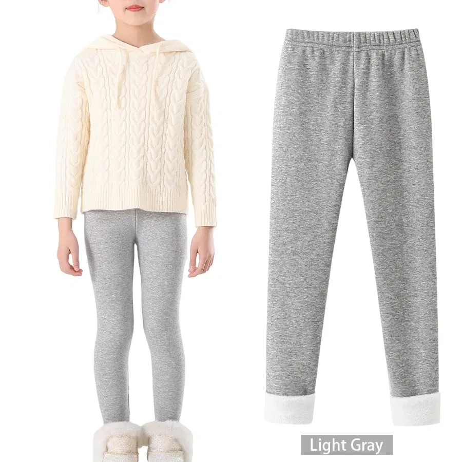 Color: GRAY, Size: 140, Ships From: CHINA - SheeCute Girls Winter Warm Pants Kids Fleece Lined Leggings for 3-11 Years SCW7101