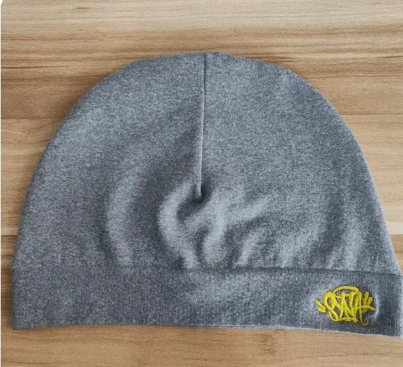 Color: GRAY - SynaWorld Skull Beanie 2024 New Knitting Syna Beanie Hat Men Women Paragraph Quality Cap Y2k Warm Beanies Syna Running Cap