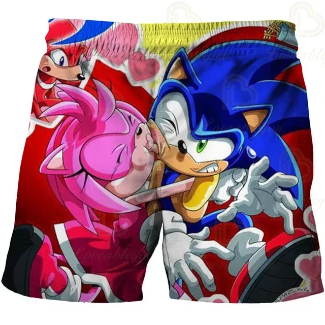 Color: PURPLE, Kid Size: 3T - New Anime Kids Sonic Shorts Fashion Boys Girls Clothes Harajuku Cute Baby Cartoon Casual Summer Boy Boy Beach Pants