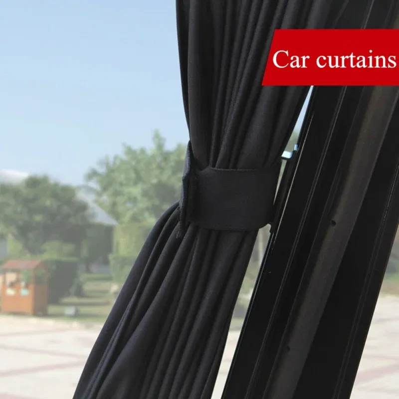 Color: MULTI - 2pcs 50cm Car Sun Shade Side Window Curtain Auto Foldable Uv Protection Accessories Black Pure Cloth Auto Accessories
