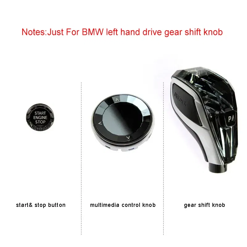 Color Name: Black - Crystal Gear Shift Lever Knob Set for BMW X5 Series G05 E70 F15 X6 Series G06 E71 F16 X7 G07 3 Series G20 X3 G01 X4 G02