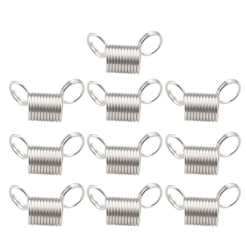 Color: PURPLE - 10 Pcs Stainless Steel Bead Stopper Mini Spring Clamps Creative Bead Line End Clasps Jewelry Making Accessories Durable