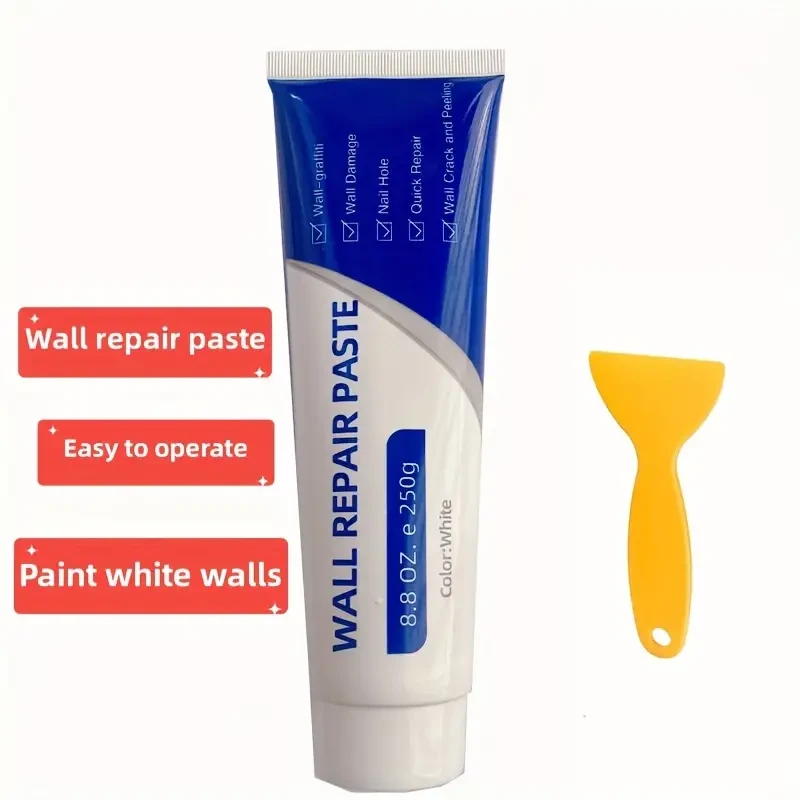 Wall Repair Paste Putty Kit with Scraper - Quick & Easy Solution for Home Walls, Plaster Dents, and Wood Scratches - 250g
