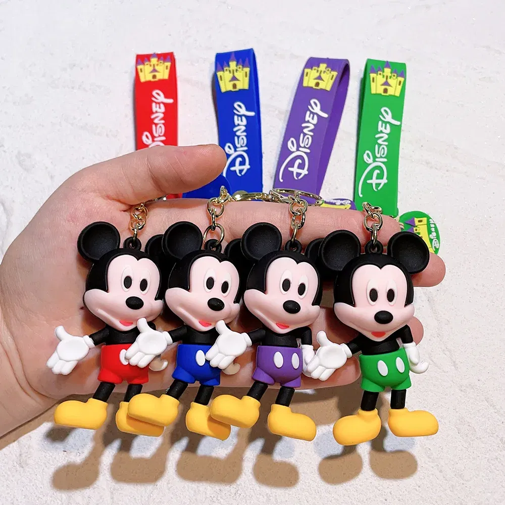 Color: Multicolor - Disney Mickey Keychain Cartoon Stitch Cute Minnie Keyring Anime Student Bag Hanging All-match Car Key Chain Christmas Gifts