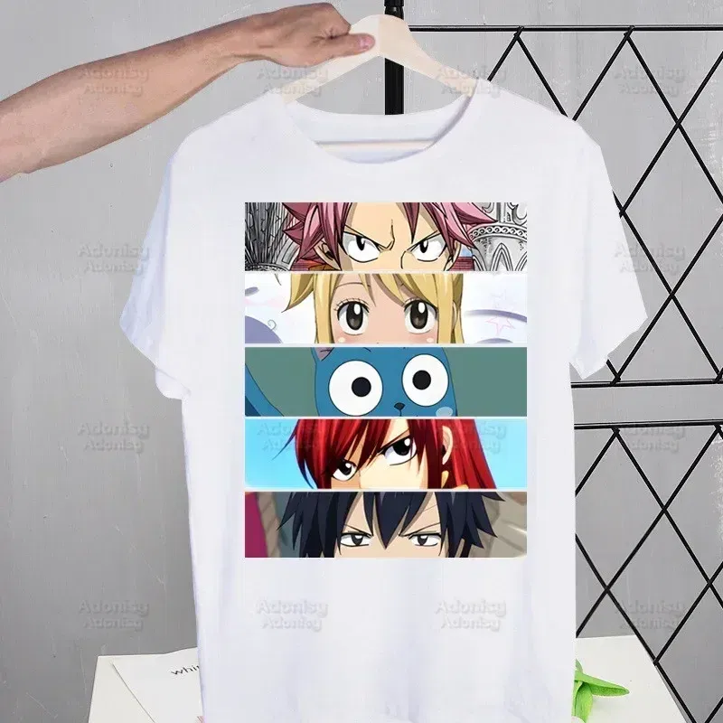 Color: Dark Grey, Size: S - Anime Fairy Tail Cartoon Natsu Erza Gray Lucy T-shirts Summer Men/Women Hip Hop Tshirt Streetwear t shirts Short Sleeve Tops