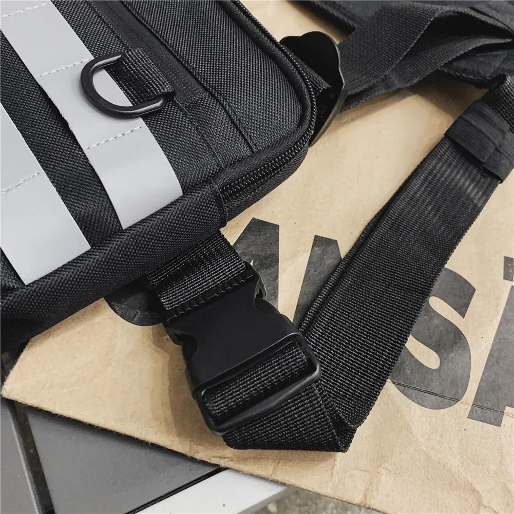 Color: Champagne - Multi-function Chest Bags Men Women Oxford Cloth Vest Hip-Hop Street Belt Pouch