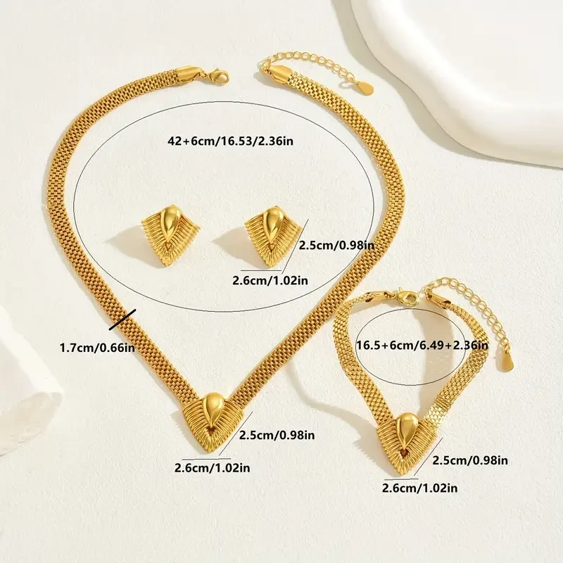 Elegant 3pcs Jewelry Set for Women - V-Shaped