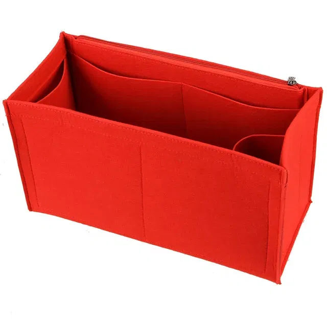 Color: Red, Size: S - Felt Cloth Insert Bag Fits BOOK TOTE Makeup Handbag Organizer Travel Inner Purse Cosmetic Bag Mommy Bag Fit ONTHEGO Tote