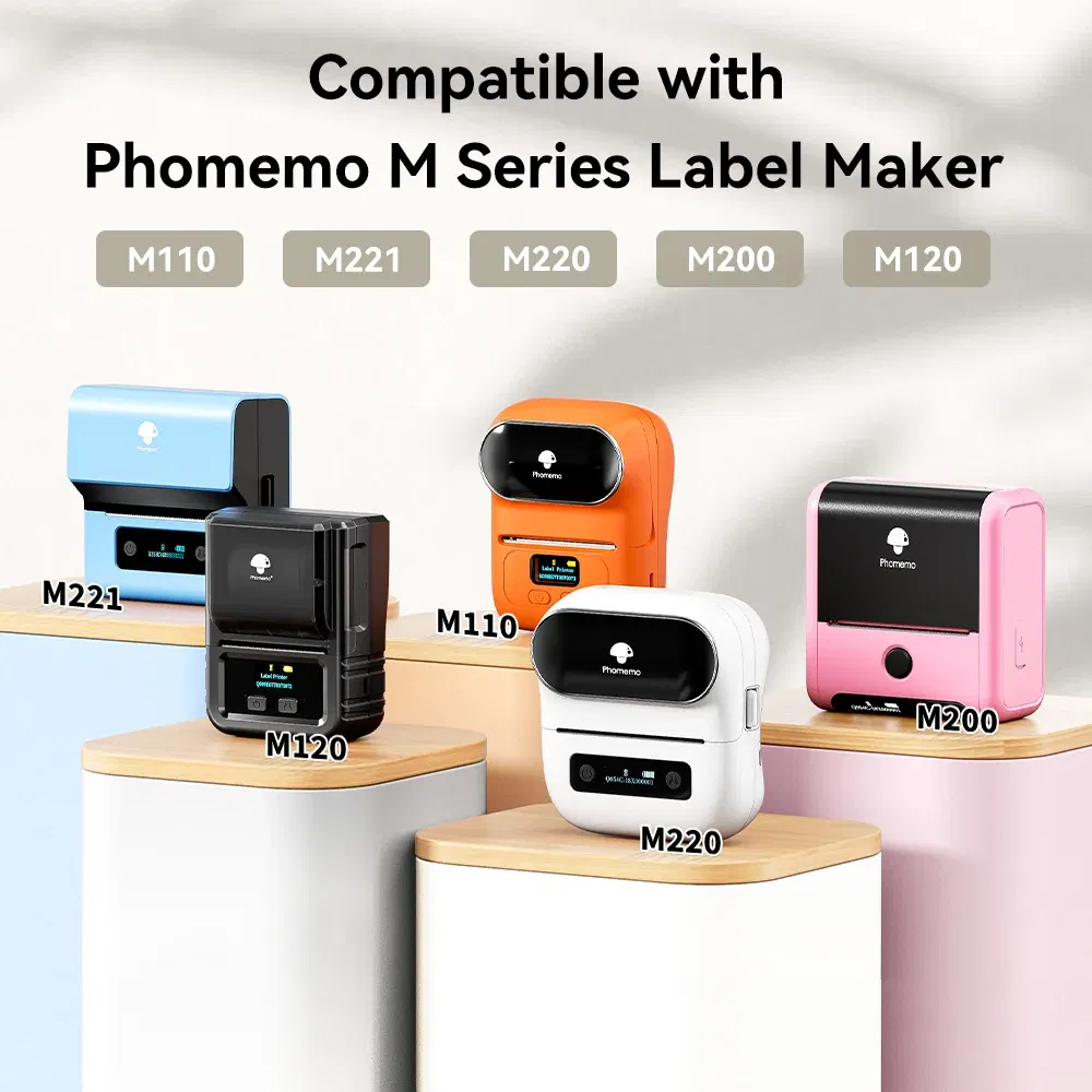 Color: light yellow - Phomemo Label Maker Paper M110 Label Adhesive Paper White Waterproof Thermal Sticker for M110 M221 M200 M220 Portable Printer
