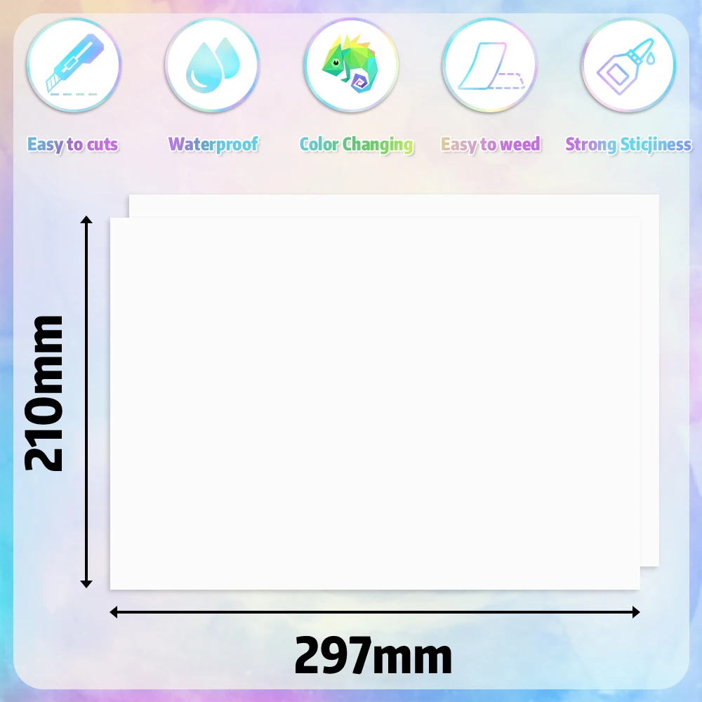 Color: Burgundy - 10 Sheets Cold Laminating Film Paper A4 Sheet Self Adhesive Sticker Protect Photo Waterproof Transparent Star Lamination Film