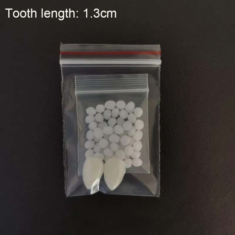 Color: Light Grey - Halloween Decoration Vampire Teeth Fangs Dentures Props Halloween Cosplay Props False Fangs With Solid Glue Halloween Props