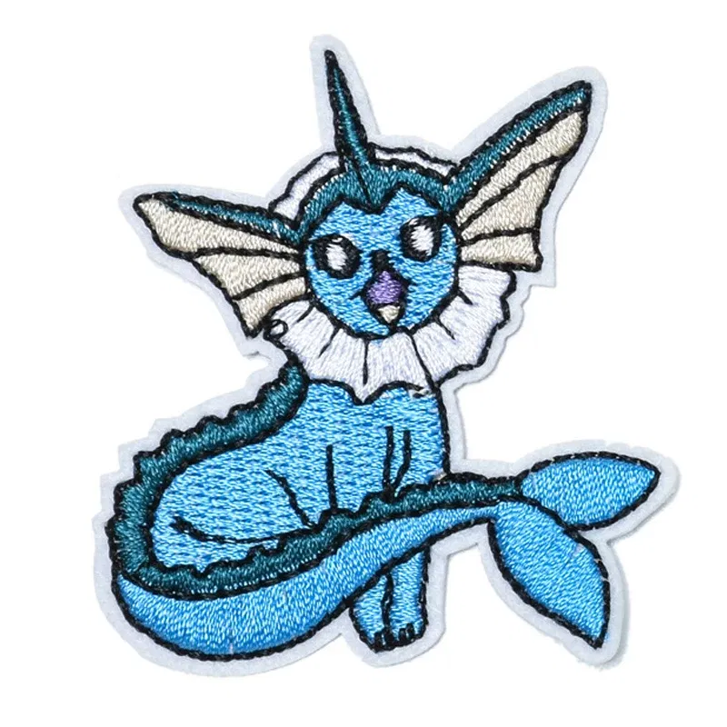 Color: black - Kawaii Animals Patch Anime Game Embroidered Patches For Clothing DIY Iron on Patches For Clothes Cartoon Patch Stickers