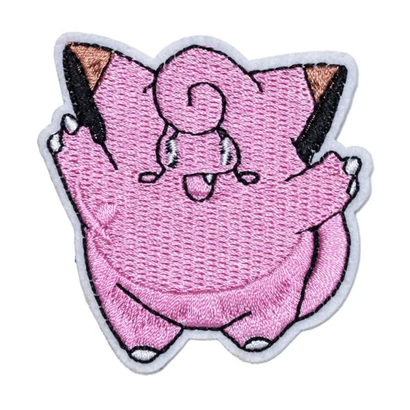 Color: black - Kawaii Animals Patch Anime Game Embroidered Patches For Clothing DIY Iron on Patches For Clothes Cartoon Patch Stickers