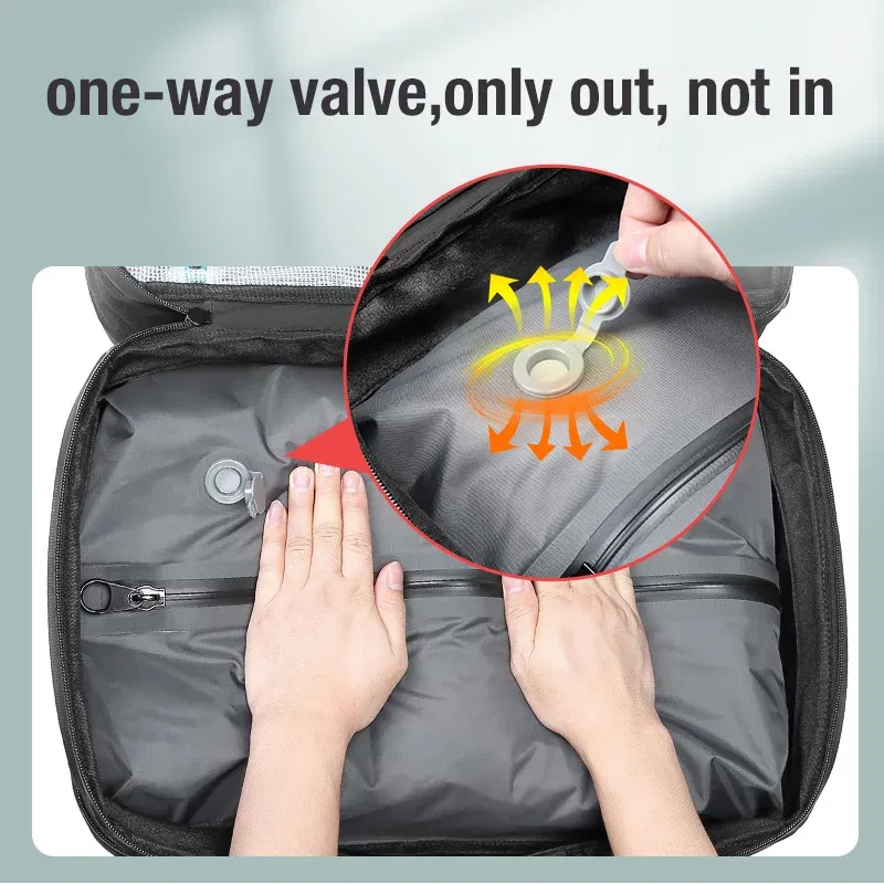 Color: Clear - Travel Men Expanded Laptop Backpack vacuum compression hiking Backpack USB charging Business Large Capacity Backpack For Pumps