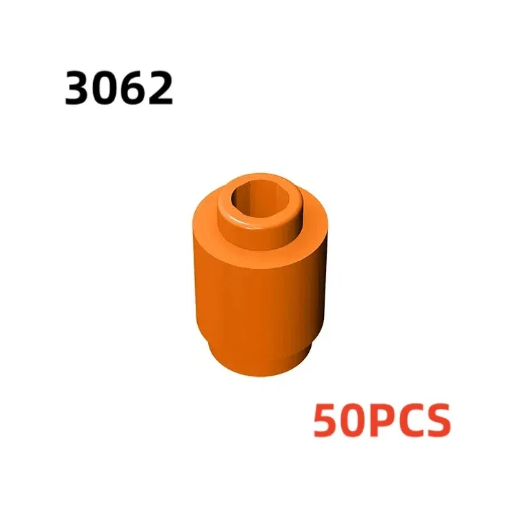 Color: PURPLE - 50PCS 3062b 30068 35390 3062 Accessories 1x1 Cylindrical Brick DIY Buildings? Blocks Educational Toys City Toy