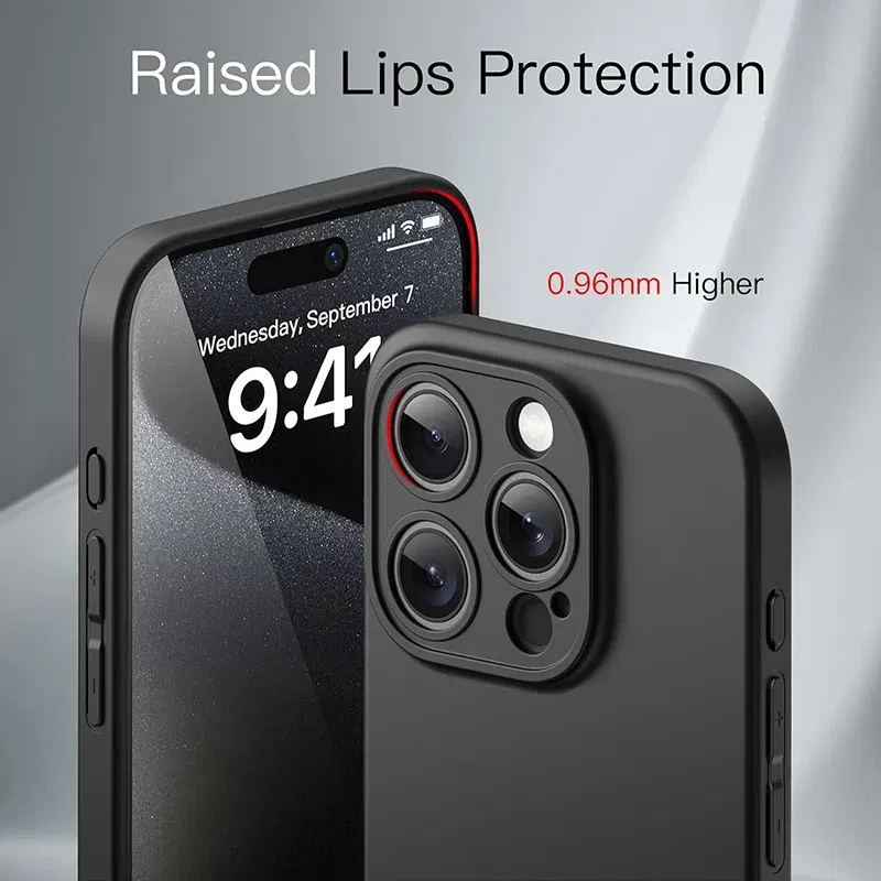 Color: black, Material: Denim - Matte Silicone Soft Case For iPhone 16 15 14 Plus 13 Mini Pro Max SE 2022 2020 Solid Black Slim Cover Fundas