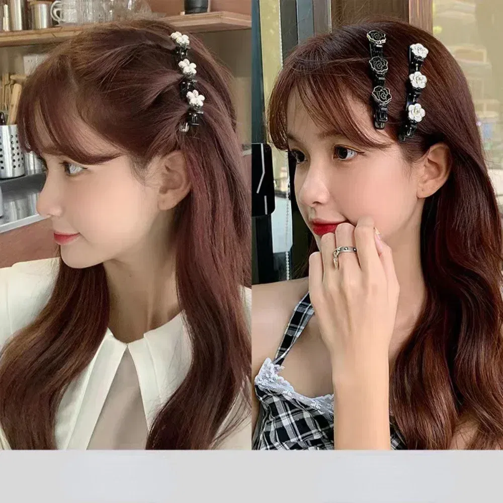 Color: RED - Double Layer Braided Hairpin Hair Hoop Broken Hair Clip Women Hairpin Korean Fixed Headband New Hairpin Lazy Hair Accessories