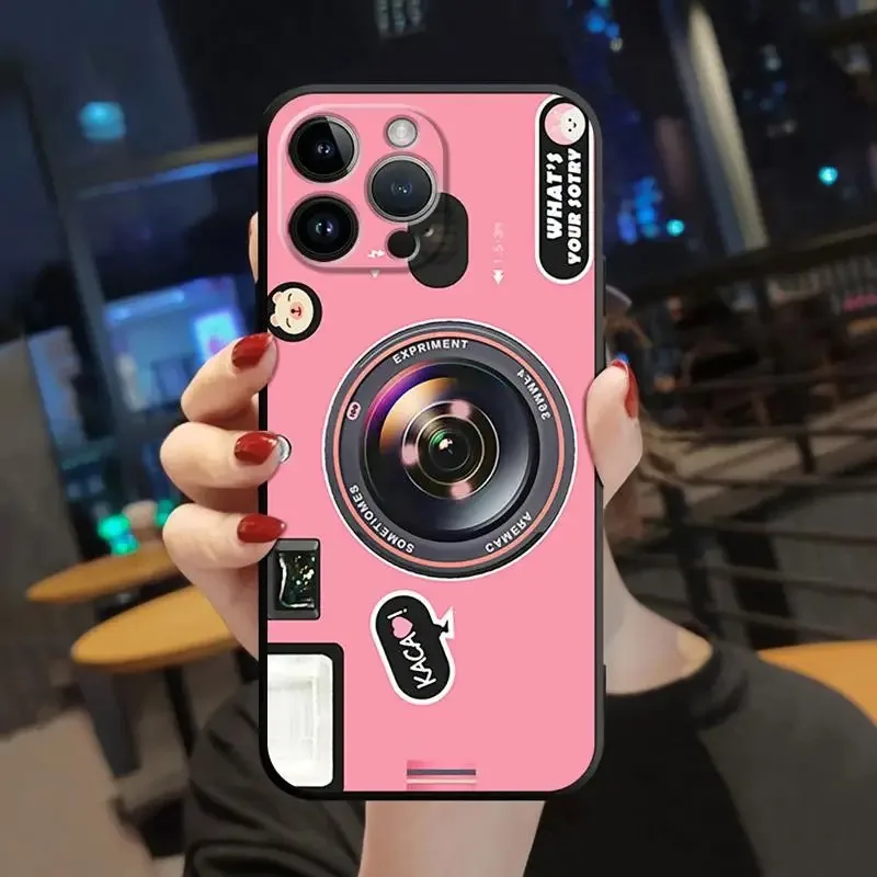 Color: Beige, Material: PU - Retro Camera Games Phone Case For Samsung Galaxy S10 S20 S21 S22 S23 S24 FE Plus Ultra Note 20 Mobile Cover Shell