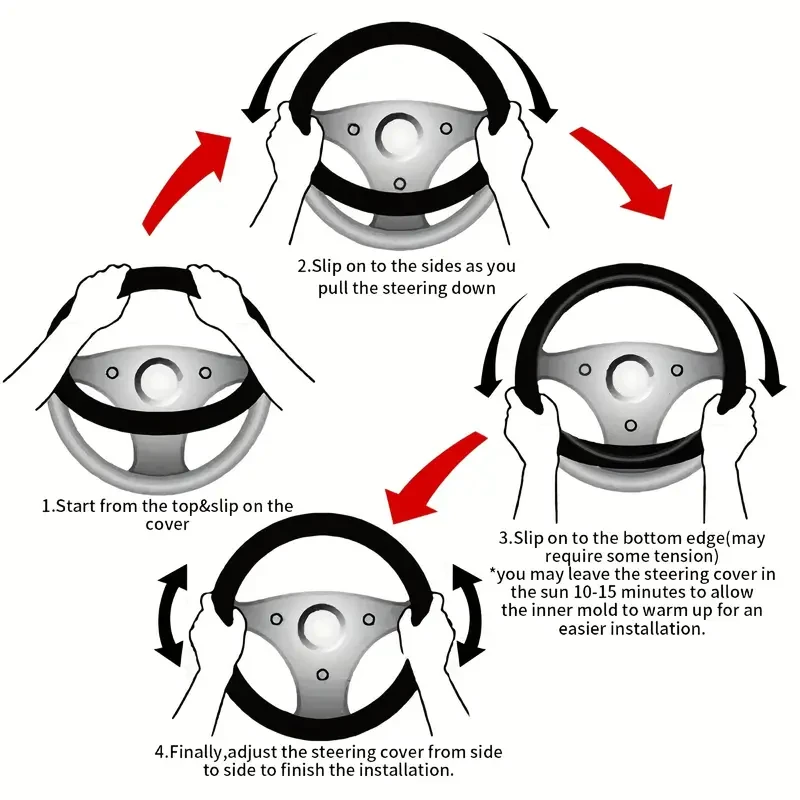 15 Inch Anime Steering Wheel Cover - 3D Pattern, Universal Fit