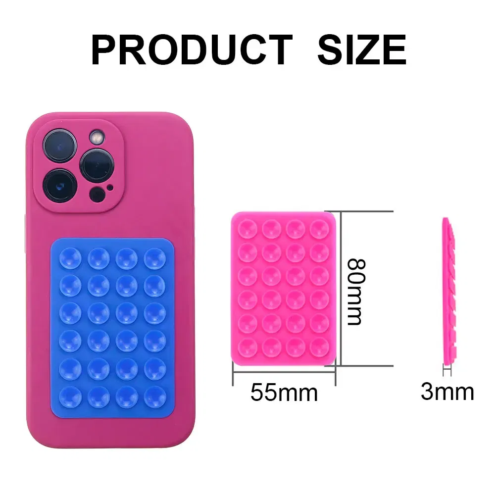 Color: DARK GRAY - Silicone World Square Silicone Mobile Phone Fixing Suction Cup Car Mounted Bracket Phone Case Universal Anti Slip Suction Cup