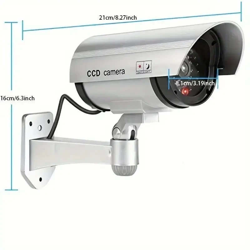 2 Pack Realistic Dummy Security Cameras with LEDs - Indoor/Outdoor Protection