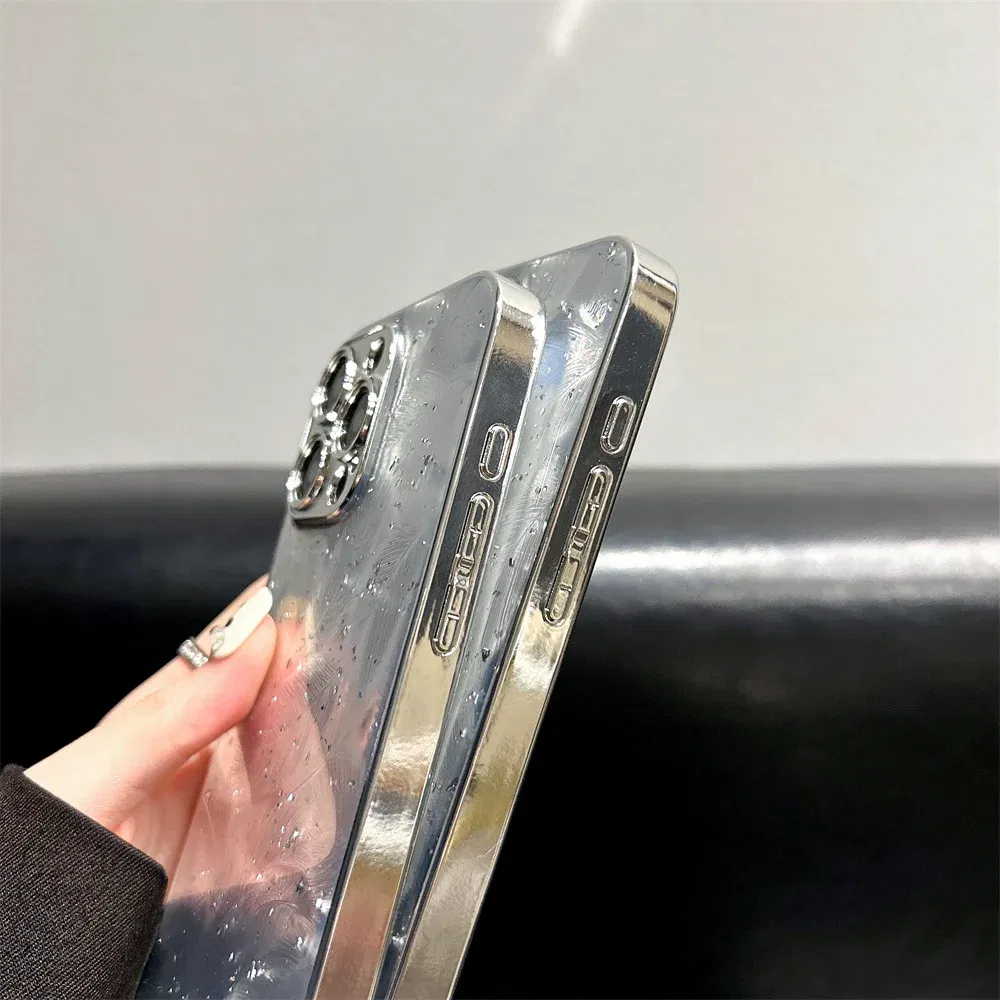 Color: Beige, Material: plastic - Luxury Plating Feather Phone Cover For iPhone 12 Pro 14 13 11 15 Pro Max Hard Anti-drop Lens Protection Case For iPhone 15 Plus