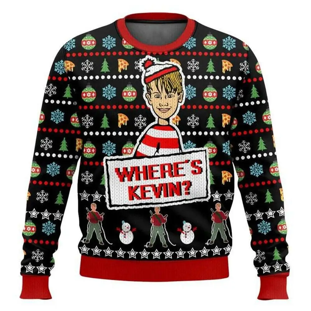 Color: Brown, Size: M - New Style Sweatshirt For Spending Christmas Alone At Home Ugly Christmas Pullover 2026 Fashionable Casual Couple Sweatshirts