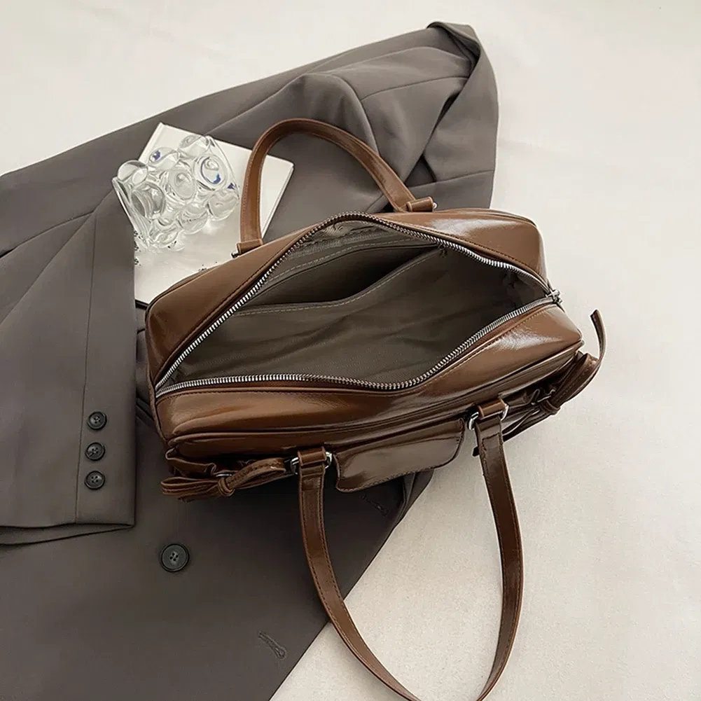 Color: WHITE, Ships From: CHINA - Stylish Women Bow Shoulder Bag in PU Leather with Multi Pockets Ideal for Casual Outings Travel and Shopping