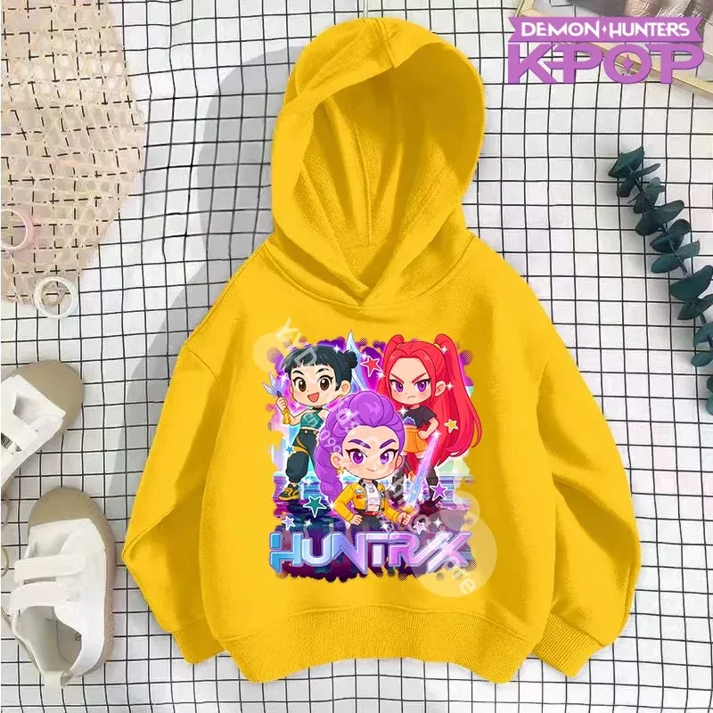 Color: Dark Grey, Kid Size: 110 - 2025 KPop Demon Hunters Hoodie Fashion Rumi Sweatshirt Pullover Cute Long Sleeve Autumn Boys Girls Cartoon Y2K Hoody Sportswear
