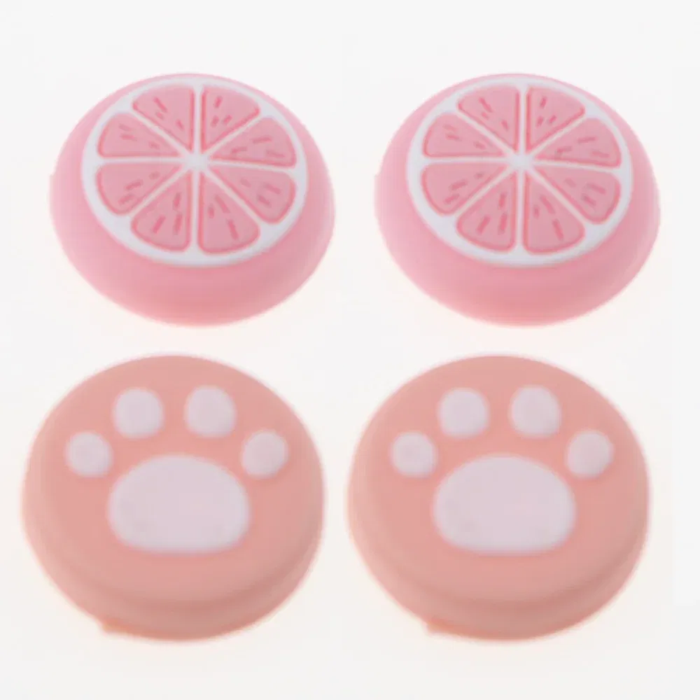 Color: Rose Red - 2pcs Cherry Pink Lemon For Nintendo Switch Lite OLED Analog Thumb Grip Nintend Swith Joy Con JoyCon Controller Joystick Cap Game