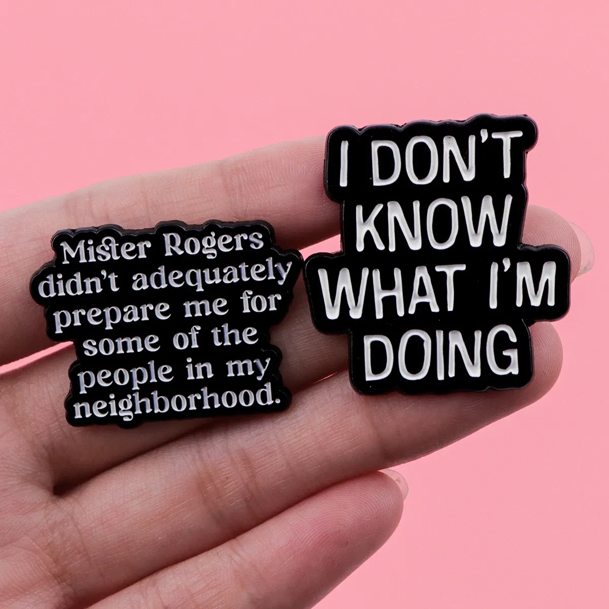 Metal color: Platinum Plated - Funny Quotes Enamel Pins Skeleton Women's Brooches Men Lapel Pins Badge on Backpack Costume Accessories Phrase Jewelry Gifts