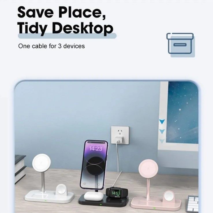 3 in 1 Magnetic Wireless Charger for Apple