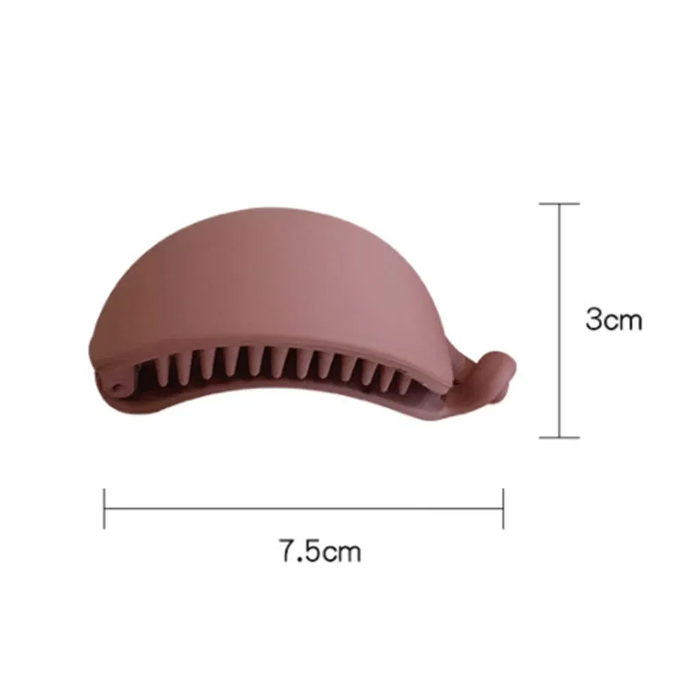 Color: Pink - New Cute Candy Colors Banana Shape Hair Claws Women Girls Sweet Hair Clips Ponytail Holder Hairpins Fashion Hair Accessories
