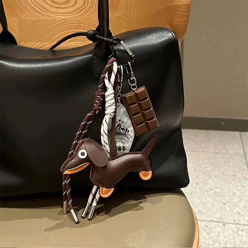 Color: black - DIY Bag Pendant Creative Bread Weaving Rope Colorful Nylon Lanyard Car Keychain Couple Multi-purpose Bag Hanging Accessories