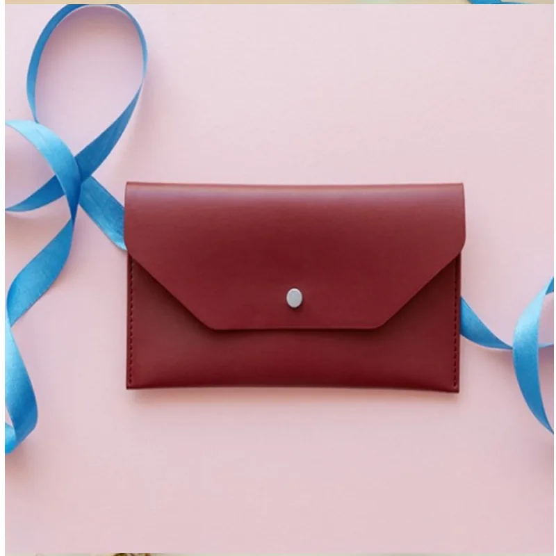 Color: Gold - Envelope Wallet PU Leather Cash Envelope Wallet Classic Fashion Long Women's Wallet Ferrule Name Card Holder Gift