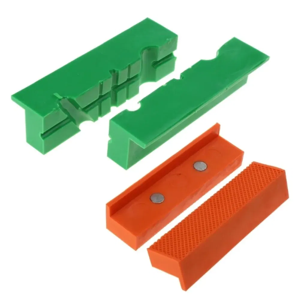 Color: Beige - 2pcs 4/5/6 Inch Magnetic Soft Pad Jaw Rubber For Metal Vise Bench Machine Tools For Metal Vise Bench Machine Tools