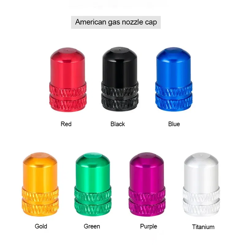 Color: black - 2pc Bicycle Valve Cap Aluminum Alloy Presta/Schrader Road Mountain Bike Tire Valve Cap Dust Protection Cover Bicycle Accessories