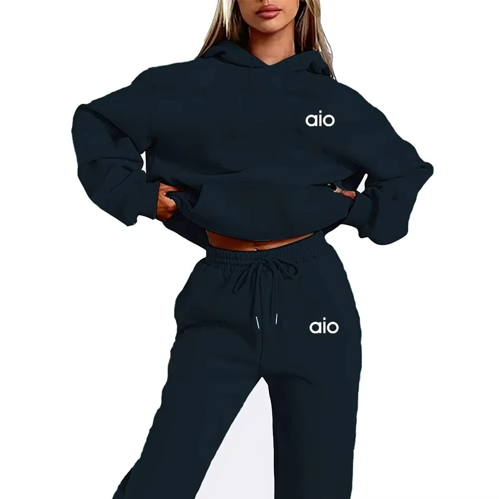 Color: PURPLE, Size: XXXL, Ships From: CHINA - 2025 Autumn Winter Women's Sets 2pcs Hoodies Pants Suit Sports Outfits  Letter Print Aesthetic Clothes Ladies Tracksuit