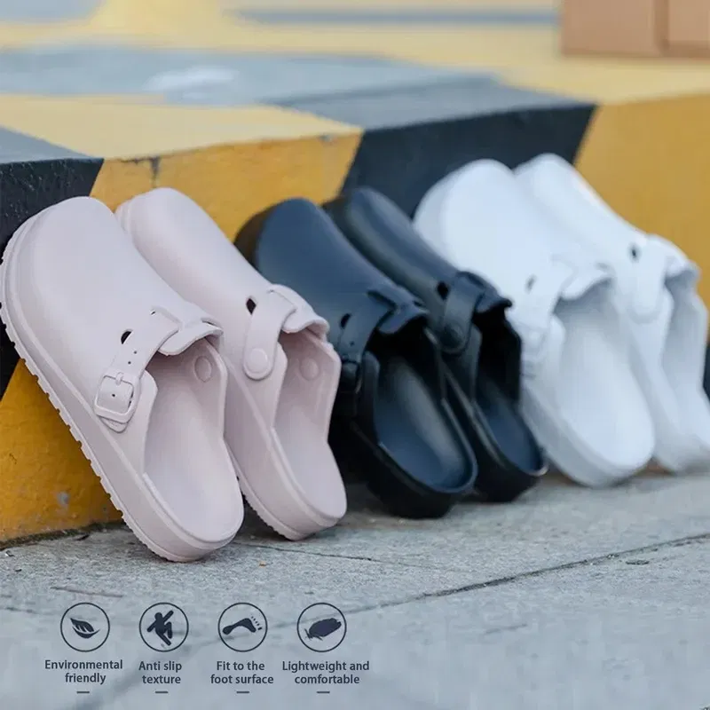 Color: BRONZE, Shoe Size: 38 - Eyriphy Women Clogs Slippers Men Working Shoes Nurses Soft Eva Slides Anti-Slip Lab Waterproof Medical Slippers Fashion Sandals